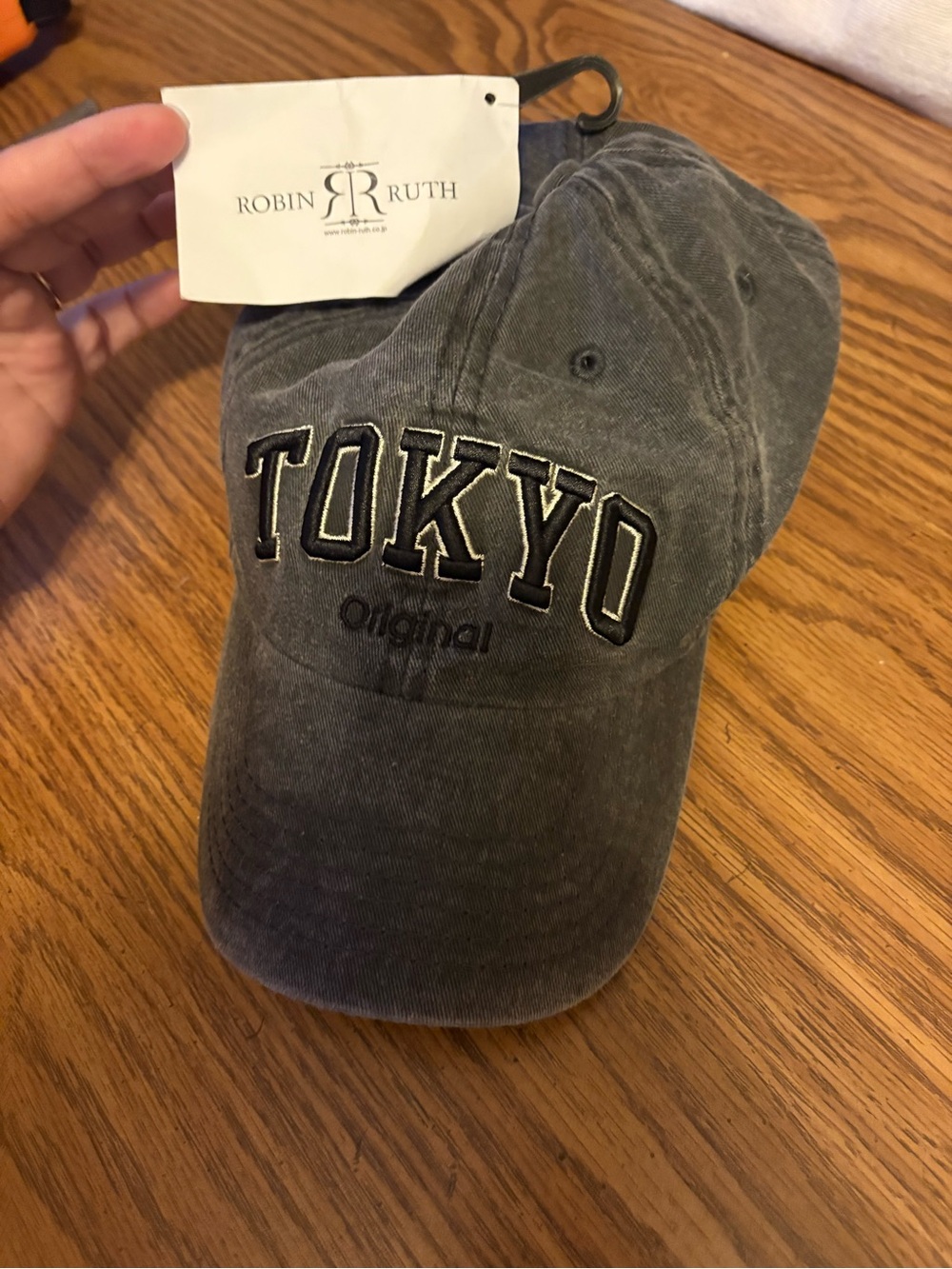 Robin Ruth Charcoal Gray 'TOKYO' Embroidered Baseball Cap